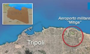 Vista satellitare Libia con aeroporto Mitiga